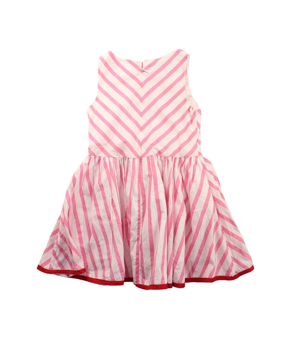 A Pink Sleeveless Dresses from Jacadi in size 4T for girl. (Back View)