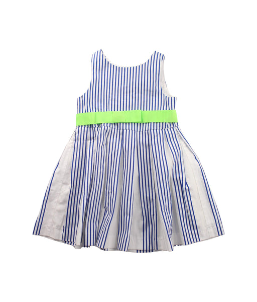 A Blue Sleeveless Dresses from Jacadi in size 4T for girl. (Front View)