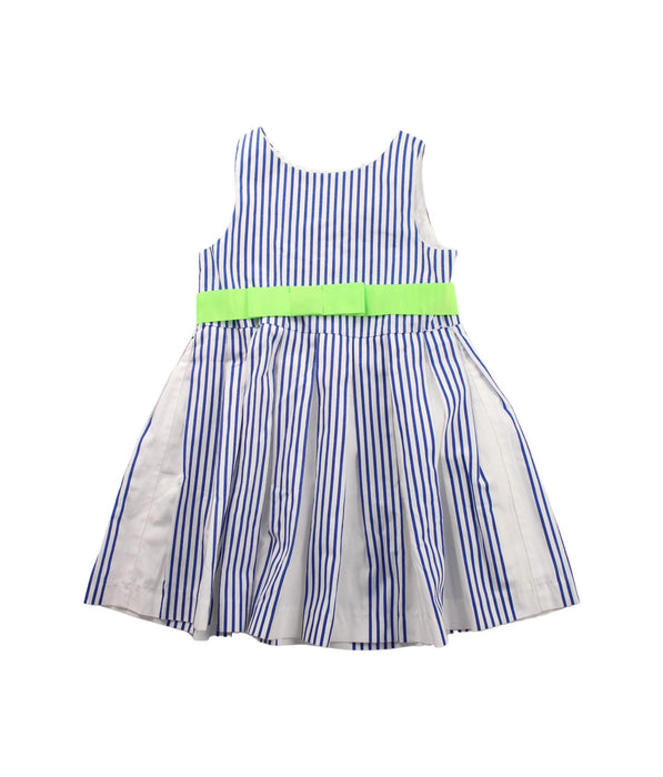 A Blue Sleeveless Dresses from Jacadi in size 4T for girl. (Front View)