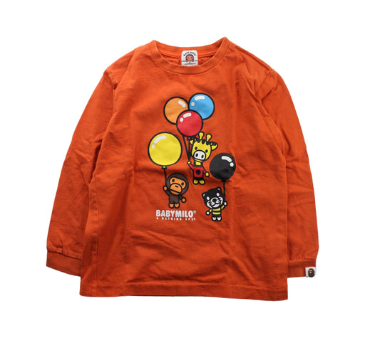 A Orange Crewneck Sweatshirts from BAPE KIDS in size 7Y for boy. (Front View)