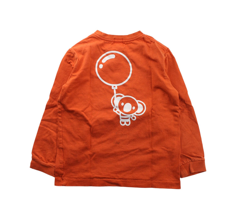A Orange Crewneck Sweatshirts from BAPE KIDS in size 7Y for boy. (Back View)