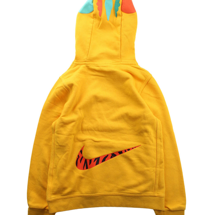 A Yellow Hooded Sweatshirts from Nike in size 10Y for girl. (Back View)