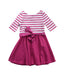 A Pink Long Sleeve Dresses from Polo Ralph Lauren in size 4T for girl. (Front View)