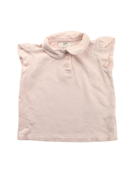 A Pink Short Sleeve Polos from Cyrillus in size 4T for girl. (Front View)