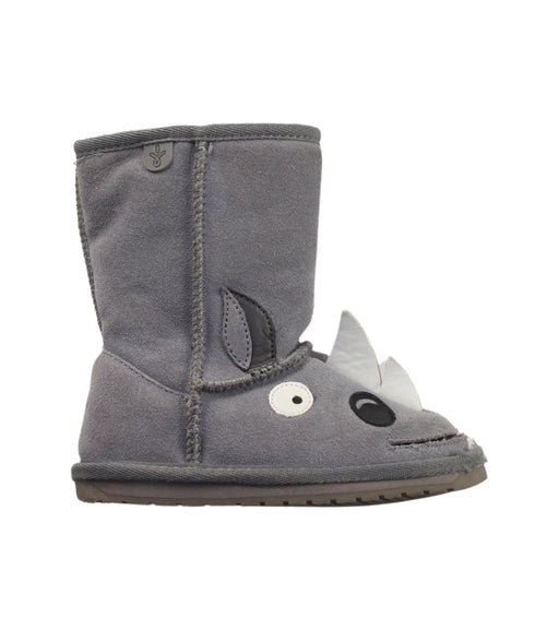 A Grey Winter Boots from EMU Australia in size 3T for boy. (Front View)