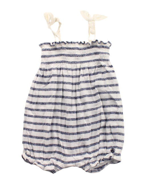 A Black Sleeveless Rompers from Petit Bateau in size 3-6M for girl. (Front View)