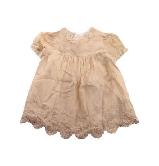 A Beige Short Sleeve Dresses from Gucci in size 3-6M for girl. (Front View)