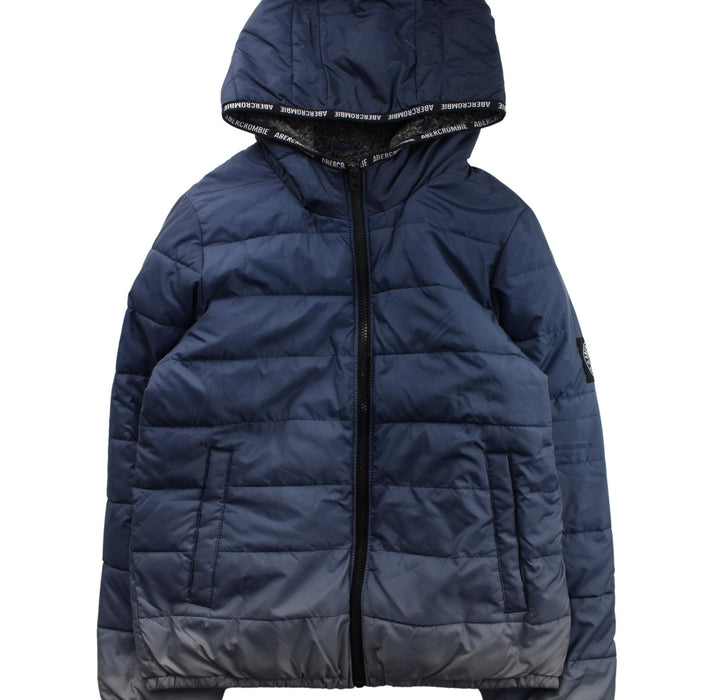 A Blue Puffer/Quilted Jackets from Abercrombie & Fitch in size 11Y for boy. (Front View)