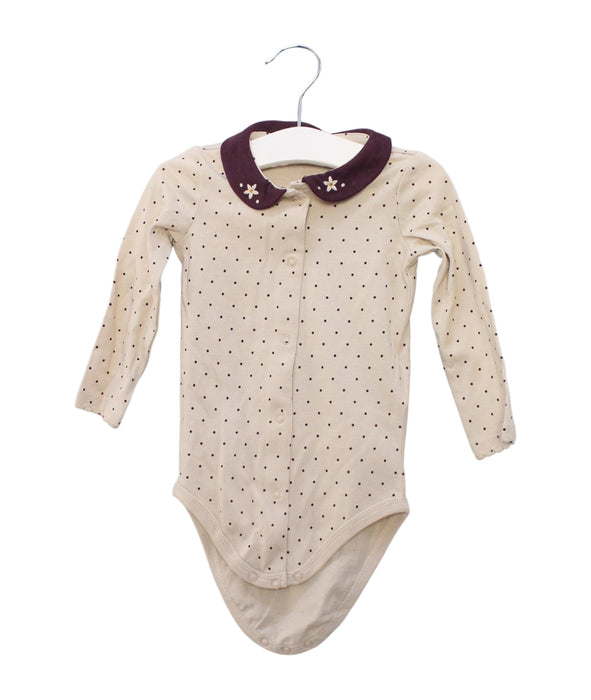 A Beige Long Sleeve Bodysuits from Sergent Major in size 6-12M for girl. (Front View)