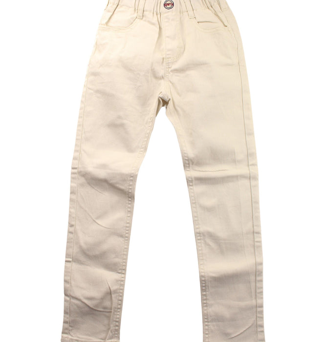 A White Casual Pants from EDWIN in size 7Y for boy. (Front View)