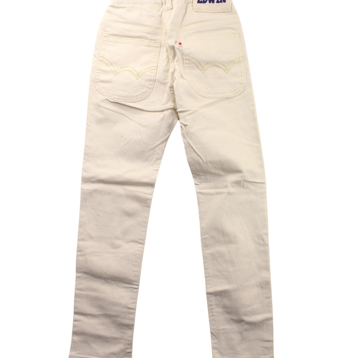 A White Casual Pants from EDWIN in size 7Y for boy. (Back View)