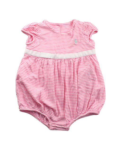 A Pink Short Sleeve Bodysuits from Ralph Lauren in size 6-12M for girl. (Front View)