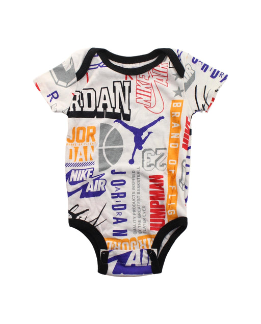 A White Short Sleeve Bodysuits from Air Jordan in size 0-3M for boy. (Front View)