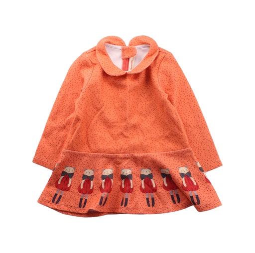 A Orange Long Sleeve Dresses from Momonittu in size 2T for girl. (Front View)
