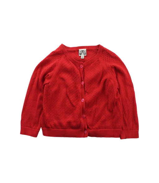 A Red Cardigans from Bonton in size 12-18M for girl. (Front View)