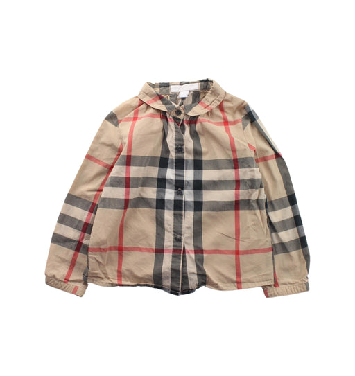 A Beige Long Sleeve Shirts from Burberry in size 3T for girl. (Front View)