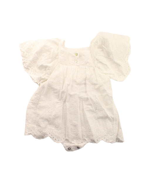 A White Short Sleeve Bodysuits from Monbebe in size 6-12M for girl. (Front View)