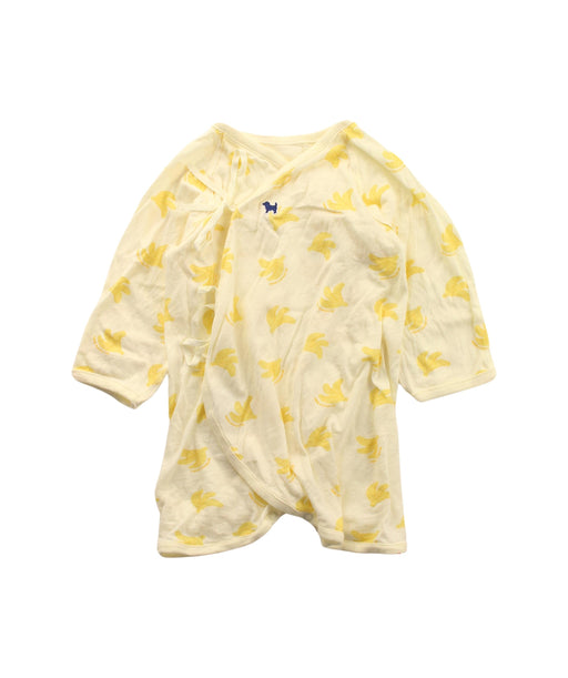 A Yellow Long Sleeve Rompers from Blue Dog Baby in size 0-3M for neutral. (Front View)