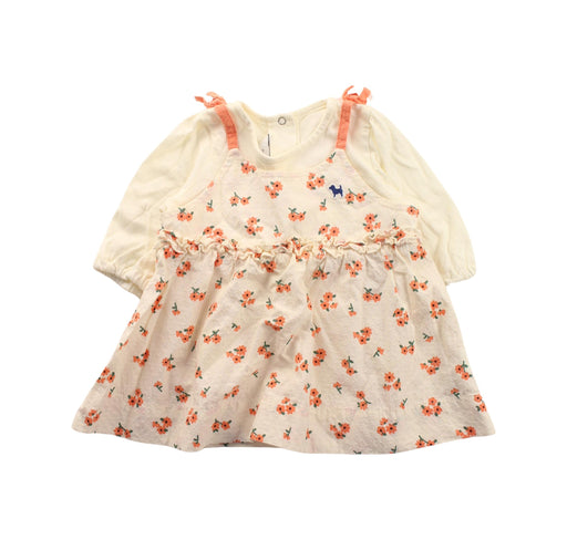 A White Long Sleeve Dresses from Blue Dog Baby in size 6-12M for girl. (Front View)