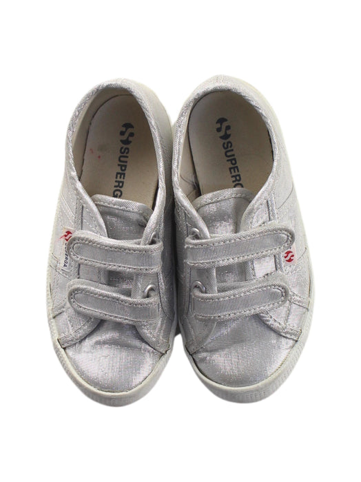 A Silver Sneakers from Superga in size 5T for girl. (Back View)