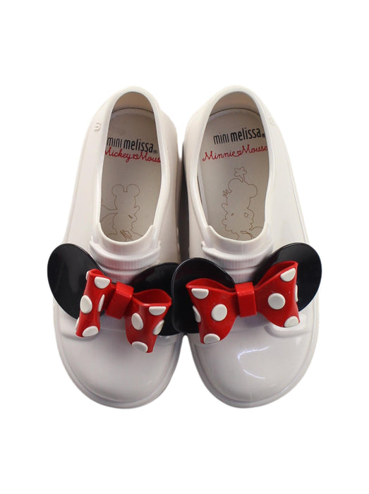 A White Slip Ons from Mini Melissa in size 4T for girl. (Back View)