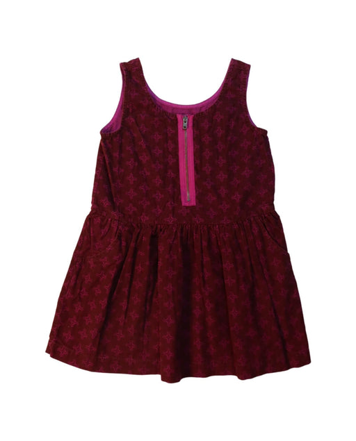 A Red Sleeveless Dresses from Tea in size 3T for girl. (Front View)