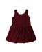 A Red Sleeveless Dresses from Tea in size 3T for girl. (Back View)