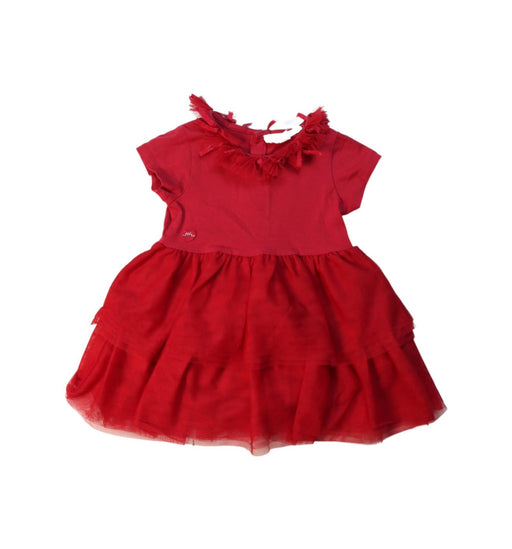 A Red Short Sleeve Dresses from Chateau de Sable in size 6-12M for girl. (Front View)