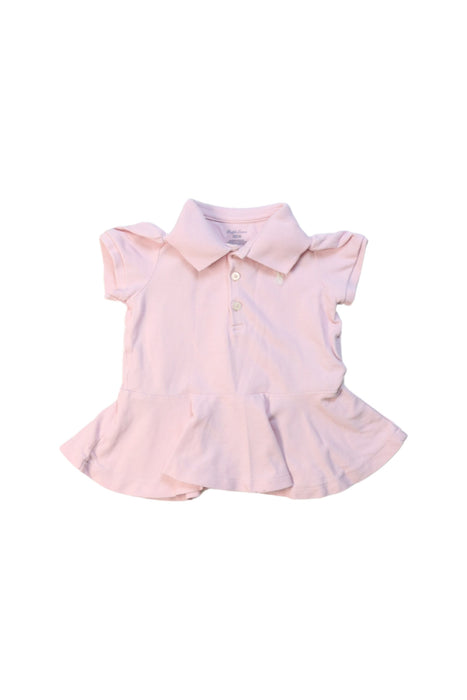 A Pink Short Sleeve Polos from Ralph Lauren in size 12-18M for girl. (Front View)