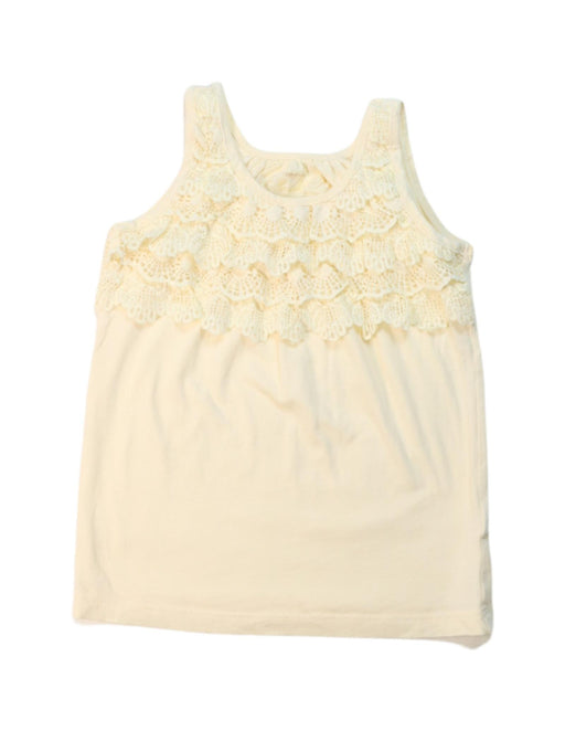 A Yellow Sleeveless Tops from Crewcuts in size 4T for girl. (Front View)