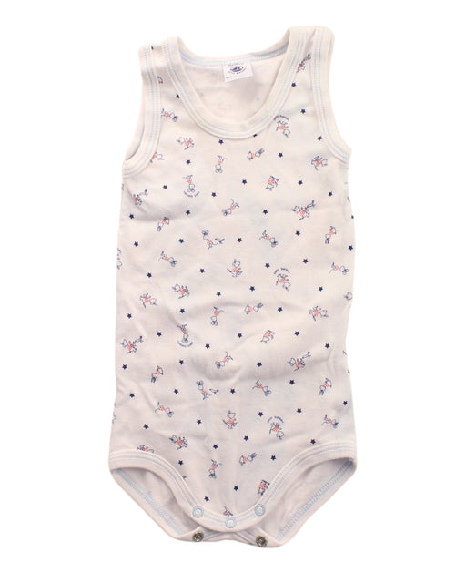 A White Sleeveless Bodysuits from Petit Bateau in size 6-12M for neutral. (Front View)