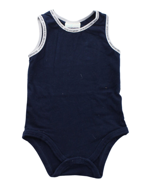A Blue Sleeveless Bodysuits from Peter Alexander in size 6-12M for boy. (Front View)
