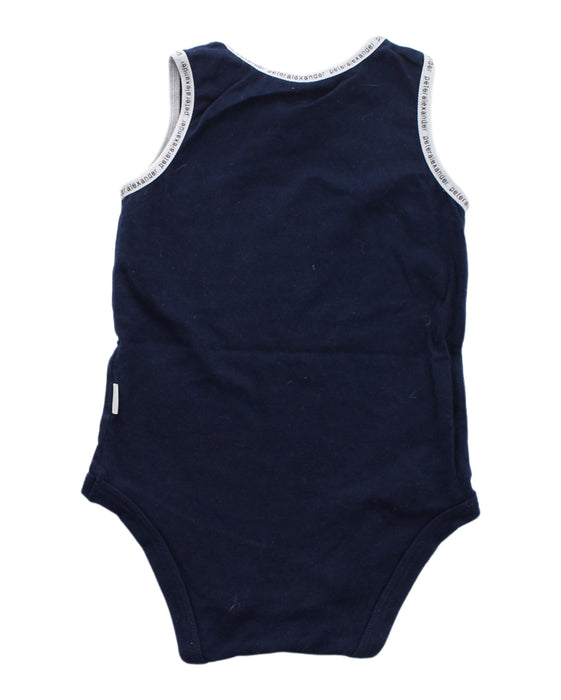 A Blue Sleeveless Bodysuits from Peter Alexander in size 6-12M for boy. (Back View)