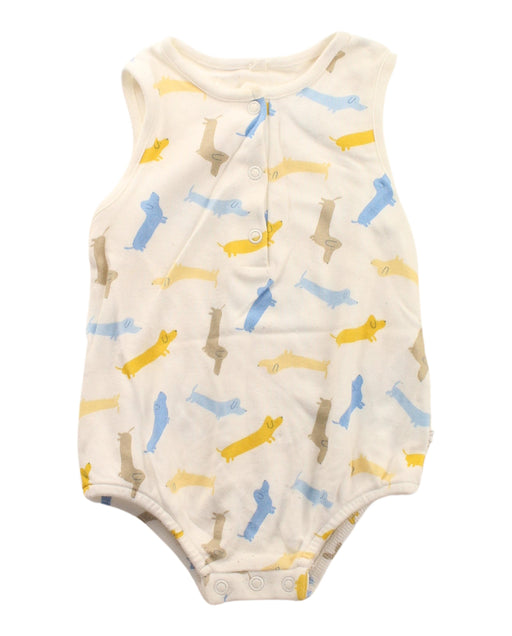 A White Sleeveless Bodysuits from Mori in size 6-12M for boy. (Front View)