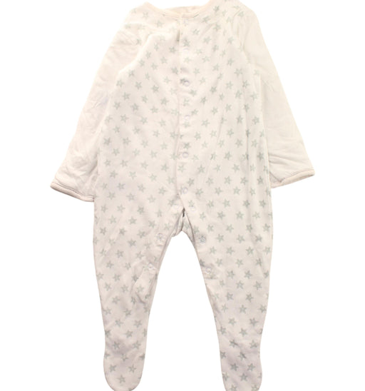 A White Onesies from The Gro Company in size O/S for boy. (Front View)