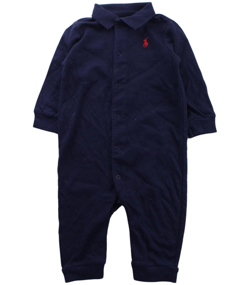 A Blue Long Sleeve Jumpsuits from Ralph Lauren in size 0-3M for boy. (Front View)