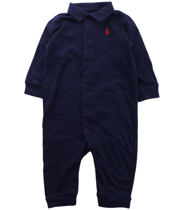 A Blue Long Sleeve Jumpsuits from Ralph Lauren in size 0-3M for boy. (Front View)