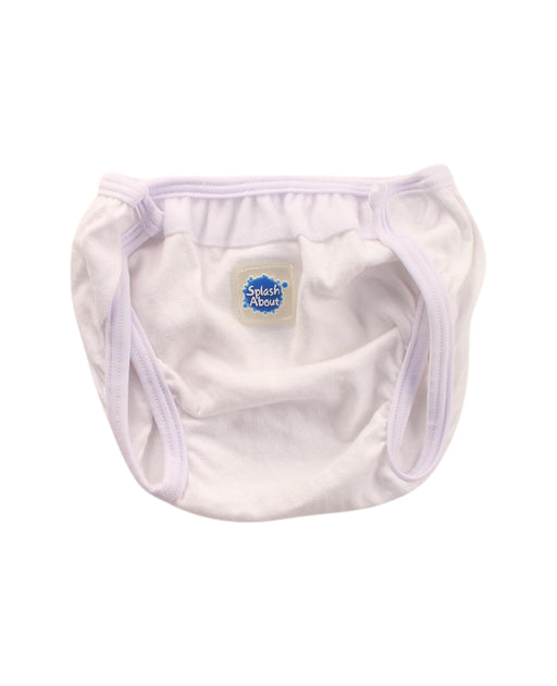 A White Swim Diapers from Splash About in size 0-3M for girl. (Front View)