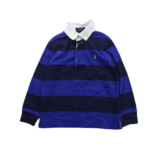 A Blue Long Sleeve Polos from Polo Ralph Lauren in size 3T for boy. (Front View)