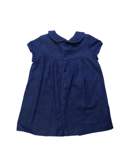 A Blue Short Sleeve Dresses from Jacadi in size 12-18M for girl. (Back View)