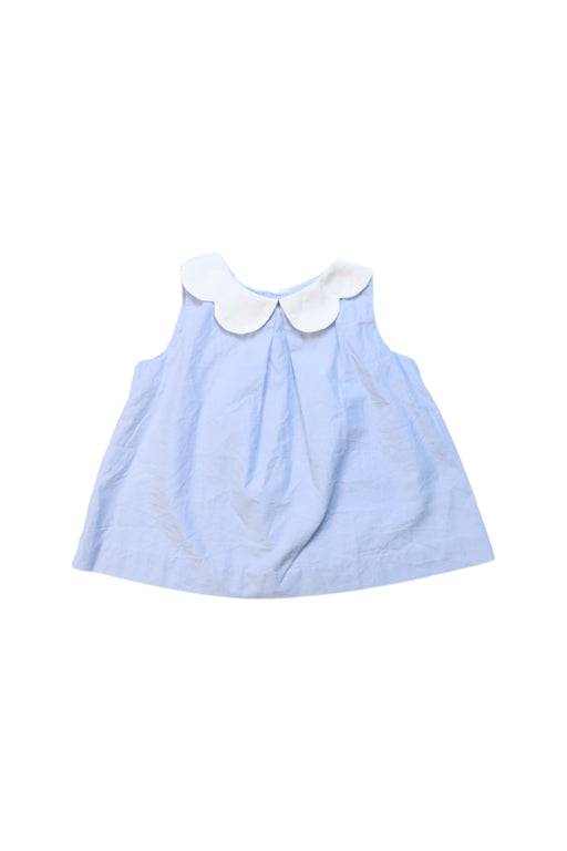 A Blue Sleeveless Tops from Jacadi in size 6-12M for girl. (Front View)