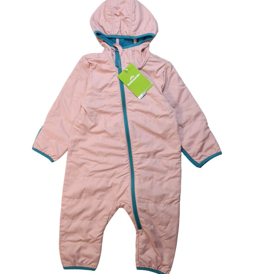 A Pink Snowsuits from Kathmandu in size 6-12M for girl. (Front View)