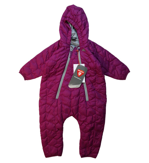 A Pink Snowsuits from Macpac in size 6-12M for neutral. (Front View)