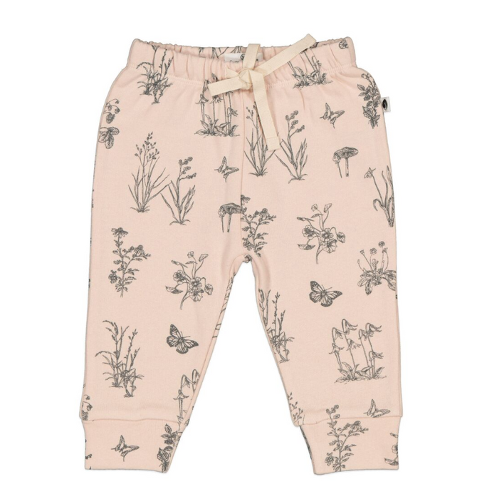 A Peach Casual Pants from Burrow & Be in size 6-12M for girl. (Front View)