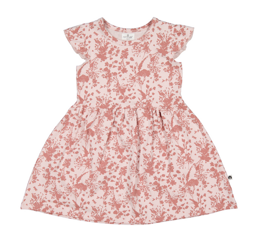 A Pink Short Sleeve Dresses from Burrow & Be in size 12-18M for girl. (Front View)