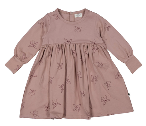 A Pink Long Sleeve Dresses from Burrow & Be in size 12-18M for girl. (Front View)