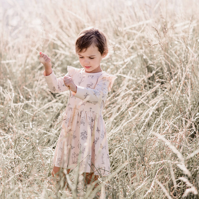 A Multicolour Long Sleeve Dresses from Burrow & Be in size 12-18M for girl. (Front View)