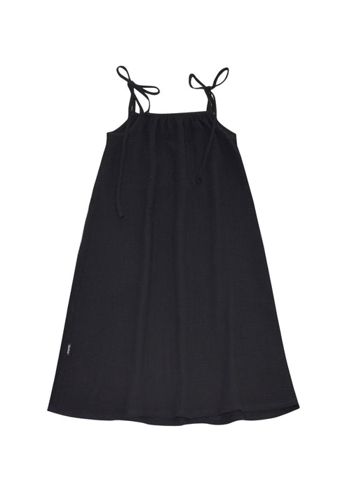 A Black Sleeveless Dresses from MiliMilu in size 4T for girl. (Front View)