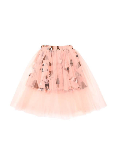 A Pink Tulle Skirts from MiliMilu in size 12-18M for girl. (Front View)