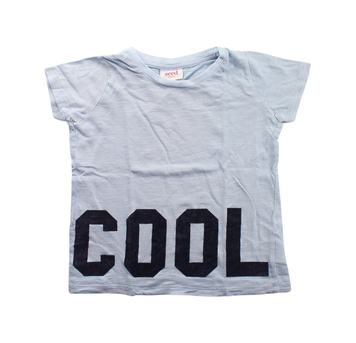 A Blue Short Sleeve T Shirts from Seed in size 3T for girl. (Front View)